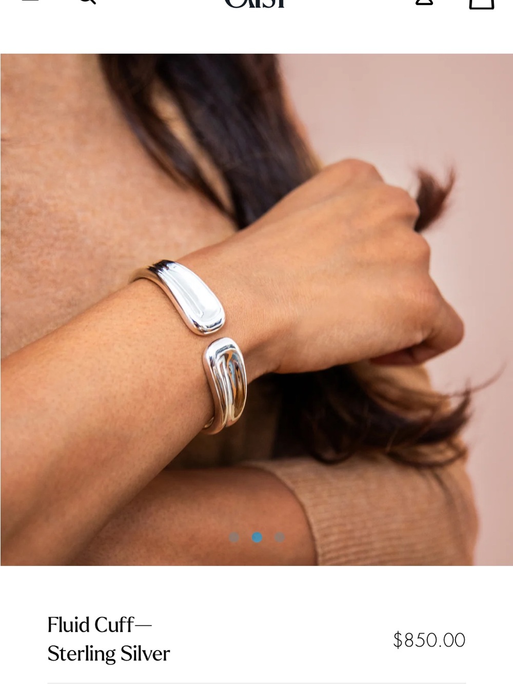 CAST Sterling Silver Fluid Cuff Bracelet - Silver 925